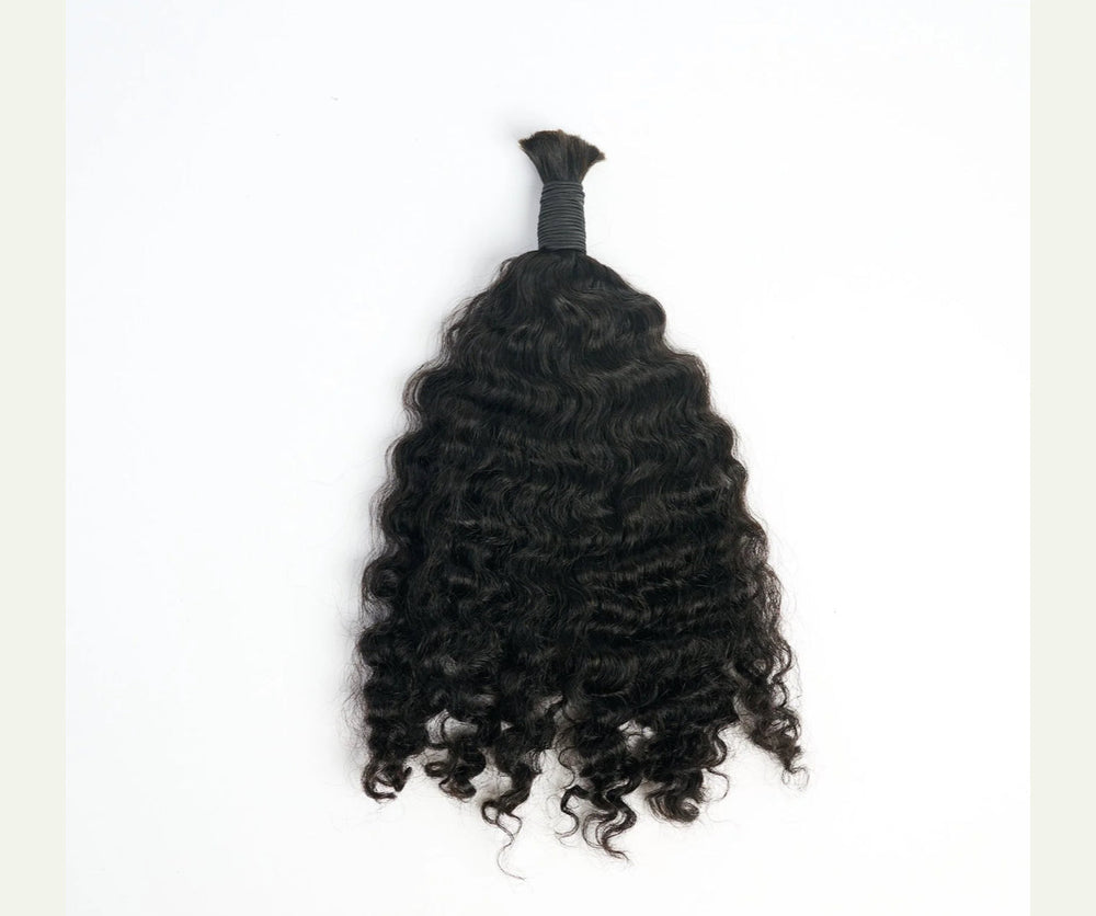 100% Human Hair Curly Bulk -- Pure Virgin Italy