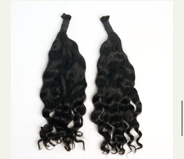 100% Human Hair Curly Bulk -- Pure Virgin Italy