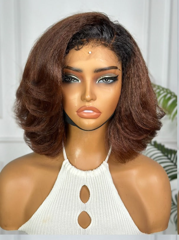 10" Custom Brown Natural Kinky Bob