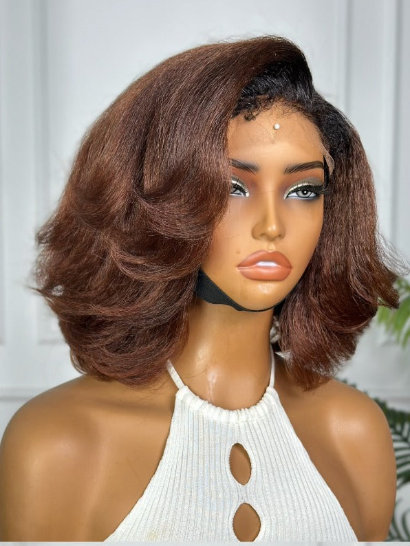 10" Custom Brown Natural Kinky Bob