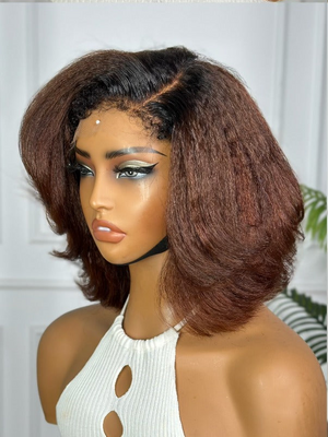 10" Custom Brown Natural Kinky Bob
