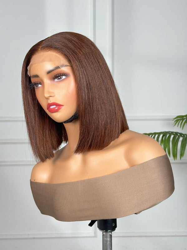10" Brown Corporate Bob Wig