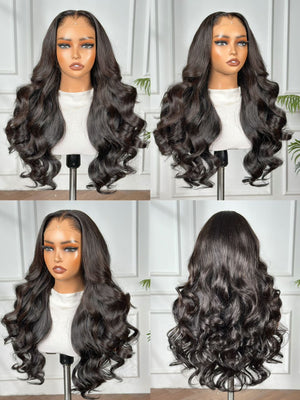 22" Raw Wavy Glueless Wig 13 x 4 Frontal