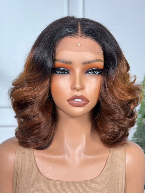 10" Two-toned Brown 4x4 Bouncy Wig