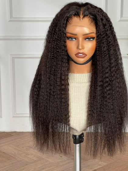 18" Natural Kinky Straight Wig 13x4 Frontal