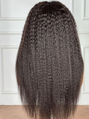 18" Natural Kinky Straight Wig 13x4 Frontal