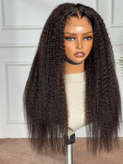 18" Natural Kinky Straight Wig 13x4 Frontal