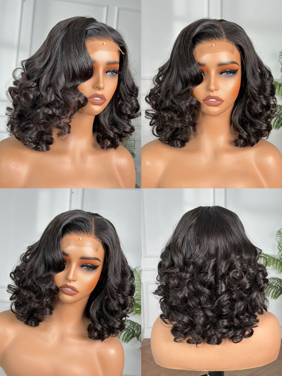Elysia Spiral Luxe™ – 12″ Double-Drawn Spiral Curl 4×4 Lace Closure Wig