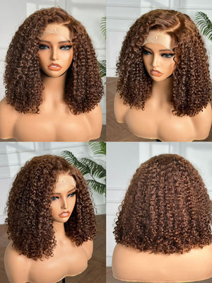 Mocha Posh Curl™ – 5×5 Lace Closure Wig (12″)