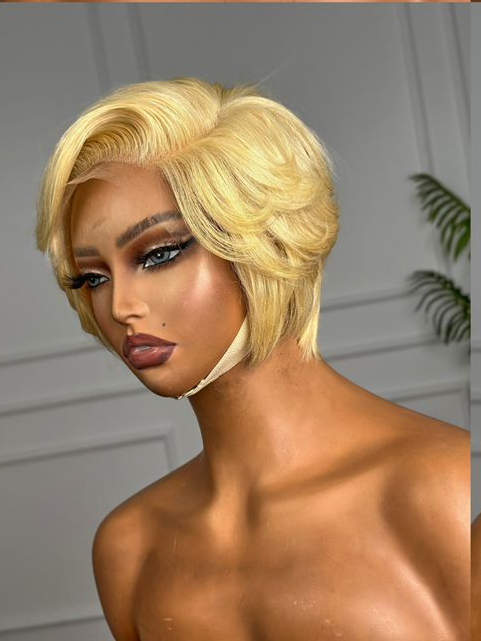 Luna Blonde Pixie™ – 6″ Lace Front Wig