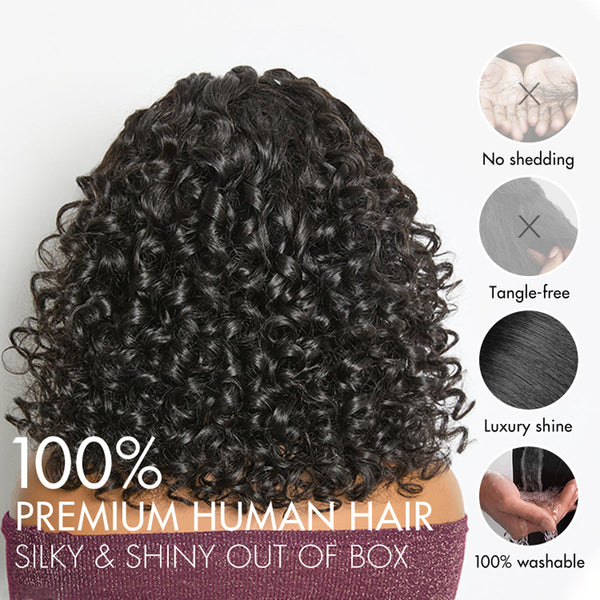 Chic & Voluminous 180% Density Pre-Braided Bouncy Curly Glueless Ear-to-ear 13x4 Frontal Lace Wig