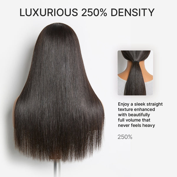 180% / 250% Density Bone Straight with Baby Hair PartingMax Glueless 7x6 Closure HD Lace Wig Pre-Cut Lace