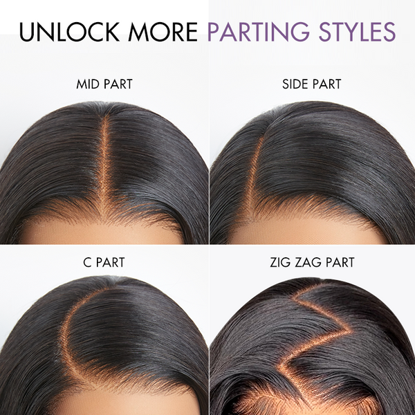 180% / 250% Density Bone Straight with Baby Hair PartingMax Glueless 7x6 Closure HD Lace Wig Pre-Cut Lace